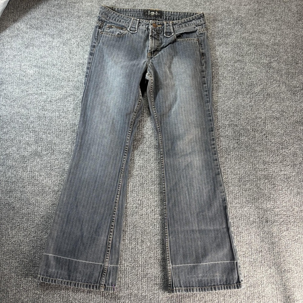 L.e.i. Jeans Juniors 7 Gray Medium Wash Bootcut Denim Embroidered 31x31